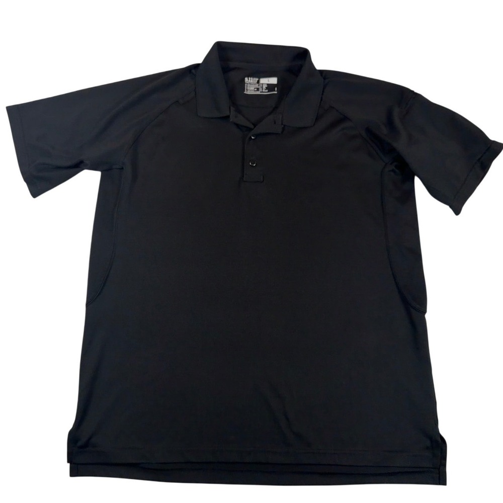 5.11 Tactical Performance Polo Shirt Men Large Black Short Sleeve Utility Pocket